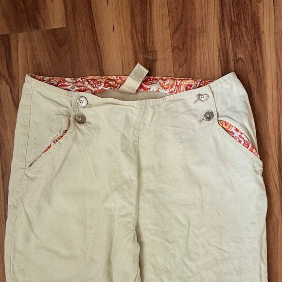 J.jill Wide Leg Cropped Pants Coastal Chic Sailor Style Button Detail Size 10P - Picture 3 of 5